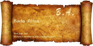 Bade Alba névjegykártya